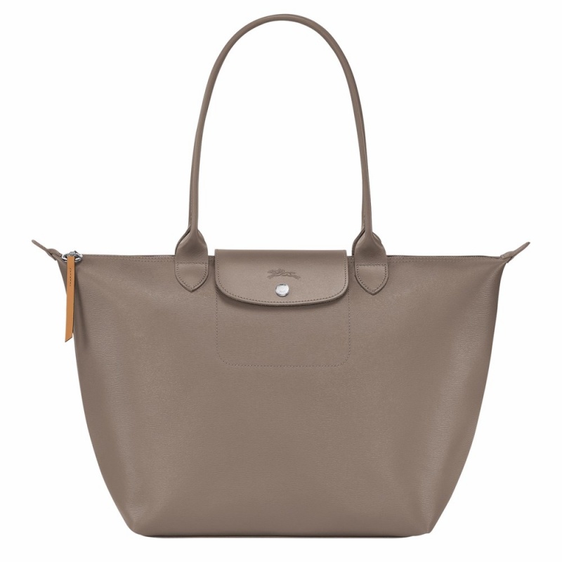 Grey Brown Longchamp Le Pliage City L Women's Shoulder Bags